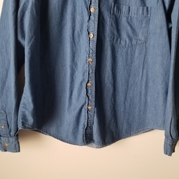 Pendleton Denim Blue Button Down Long Sleeve Shirt Size L - Picture 4 of 11